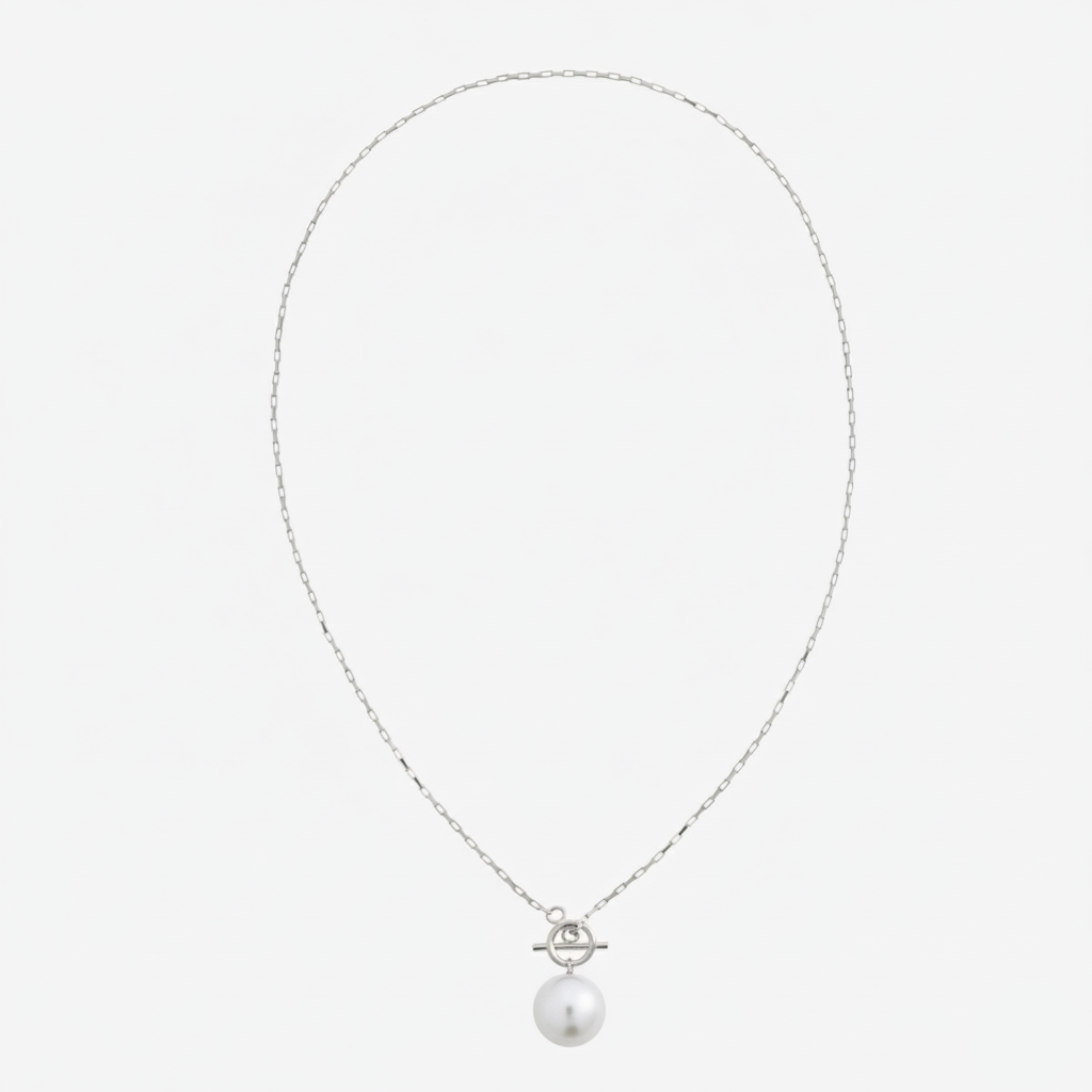 BOLD PEARL NECKLACE Silver