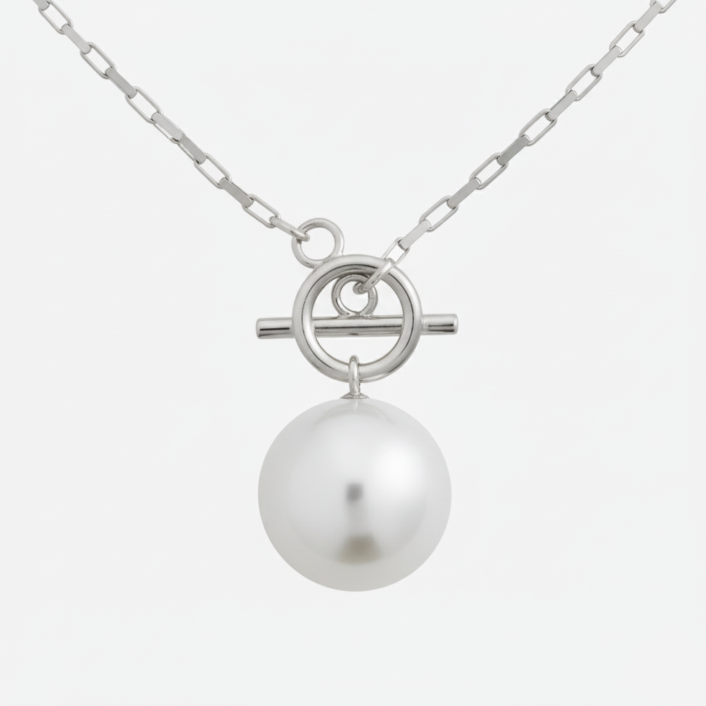 BOLD PEARL NECKLACE Silver