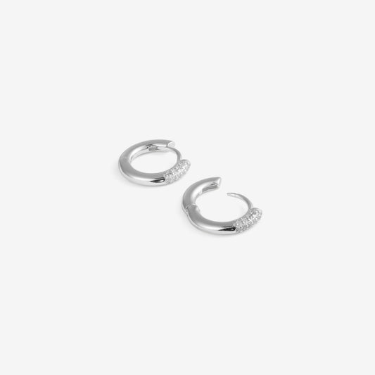 HALF STONED HUGGIES Silver