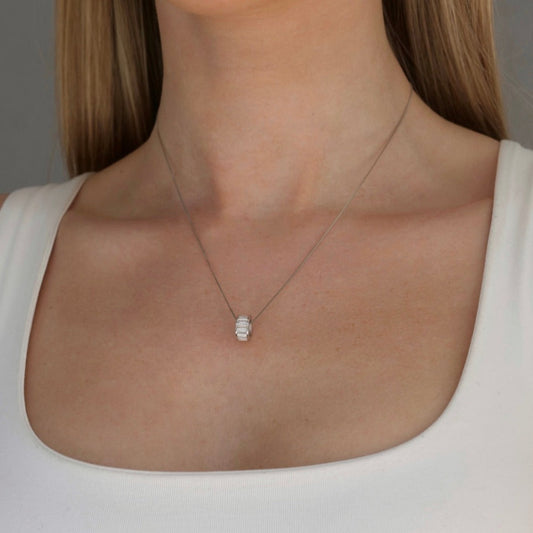 RING PENDANT NECKLACE Silver