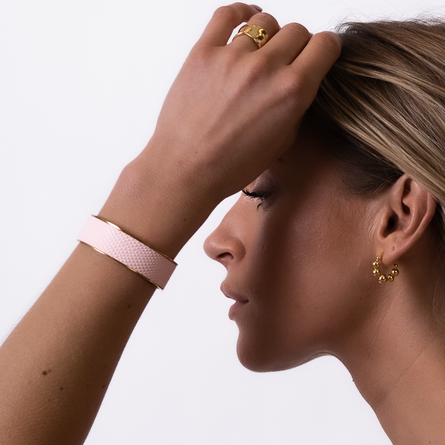 BIG BANGLE BRACELET Soft Pink Gold