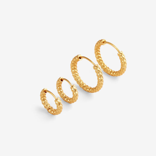 TEXTURED HOOPS Gold