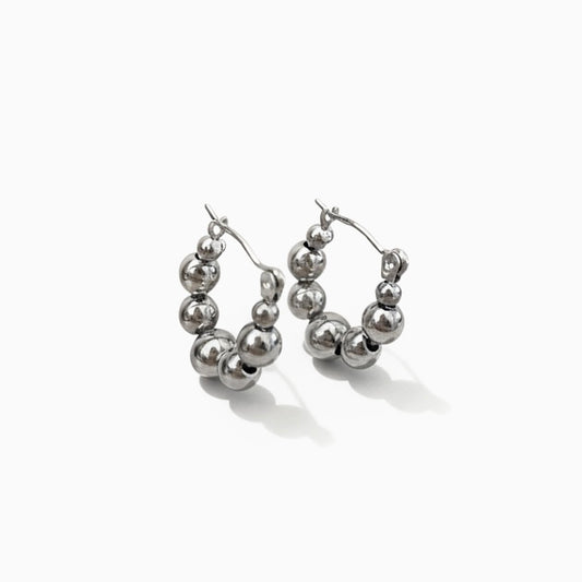 BUBBLE HOOPS EARRINGS Silver