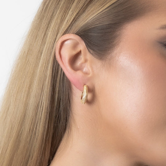 GEOMETRIC PAVÉ EARRINGS Gold