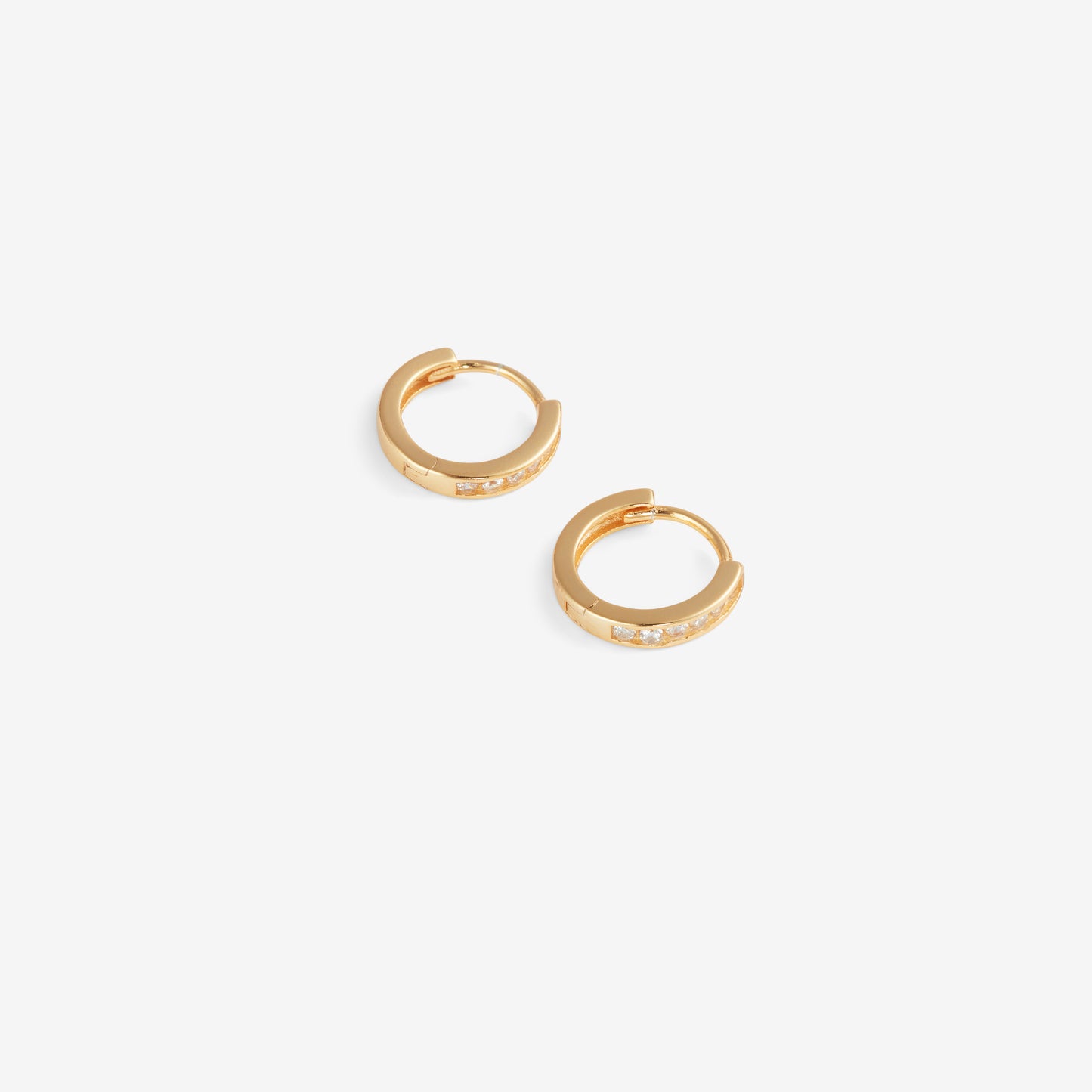 PETITE HIDDEN PAVÉ HOOPS Gold