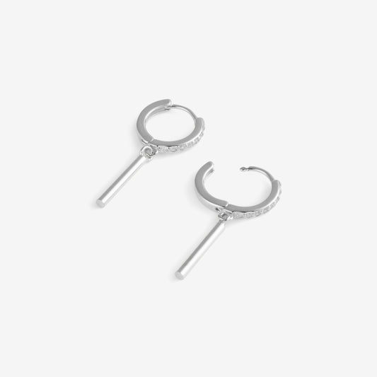 DANGLE BAR EARRINGS Silver