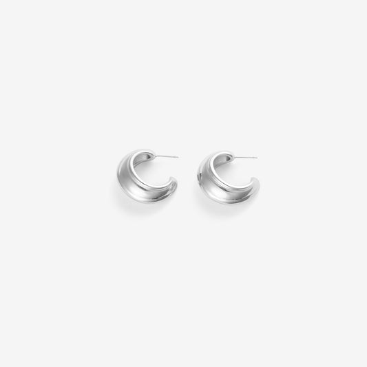 BOLD HOOPS EARRINGS Silver