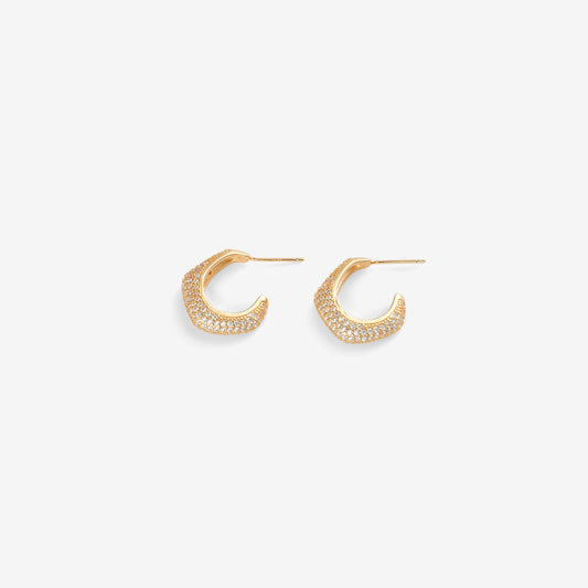 GEOMETRIC PAVÉ EARRINGS Gold