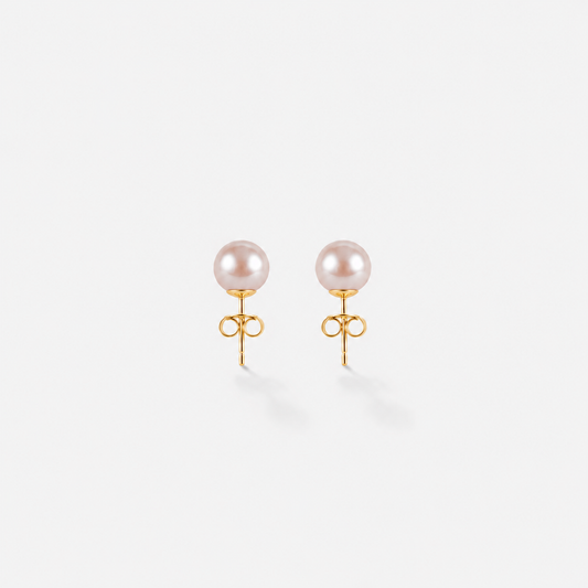 PINK PEARL STUDS Gold