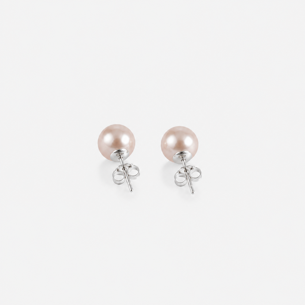 PINK PEARL STUDS Silver