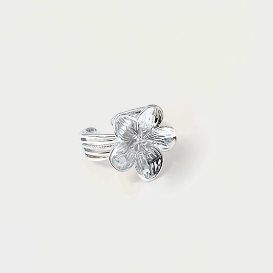 MIDI FLOWER RING Silver