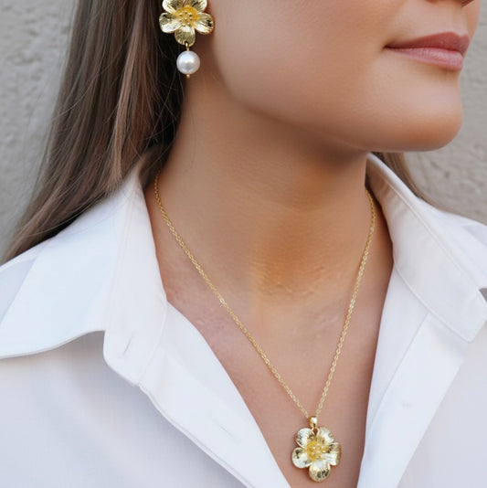 PEARL FLOWER GIFT SET Gold