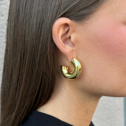 HALF BOLD HOOPS Gold