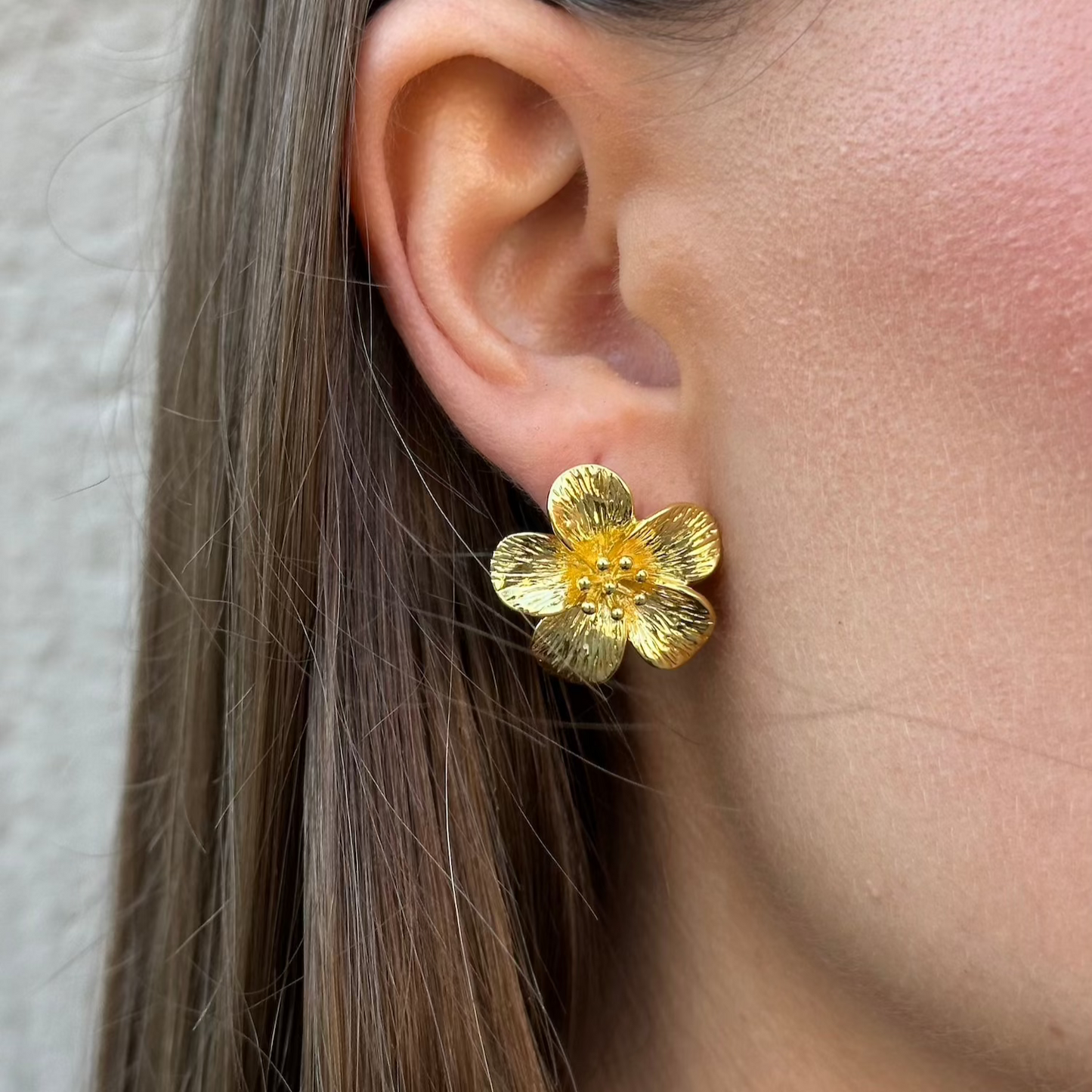 MIDI FLOWER EARRINGS Gold