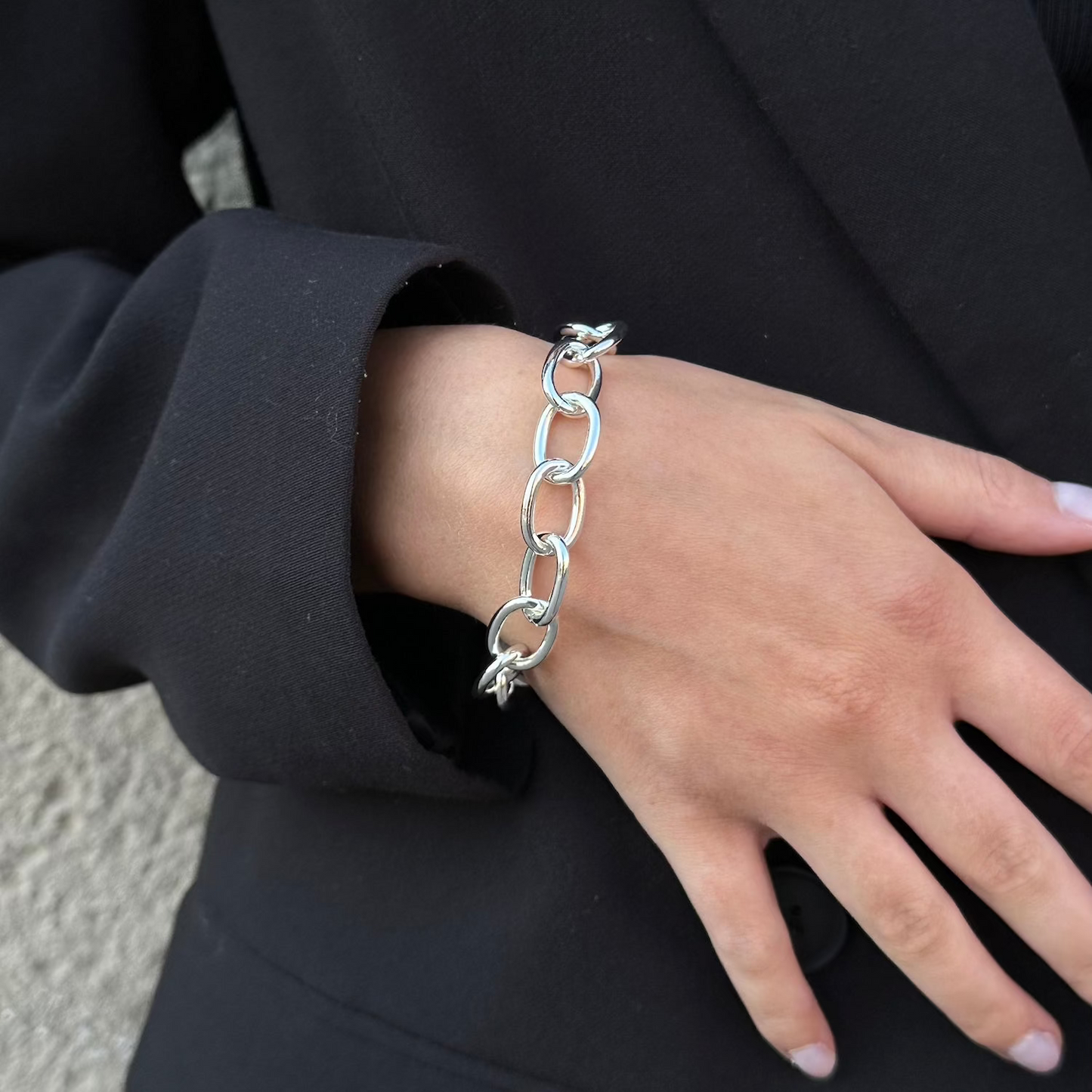 OVAL LINK BRACELET Silver