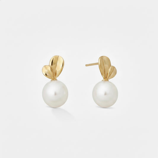 PEARL LEAF EARRINGS Gold