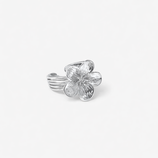 MIDI FLOWER RING Silver