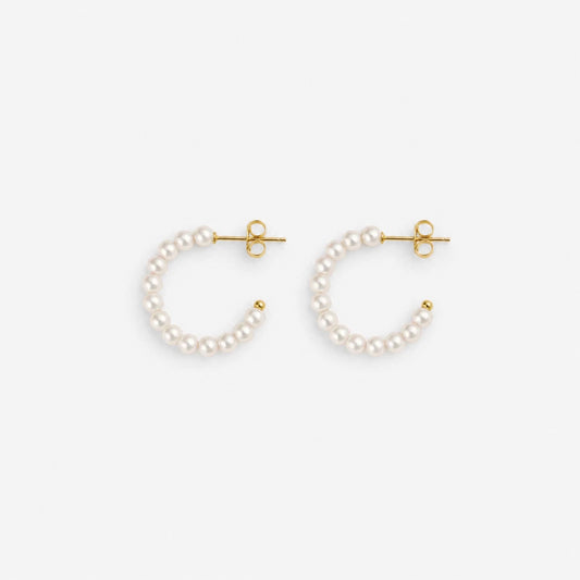 MULTI PEARL HOOPS Gold