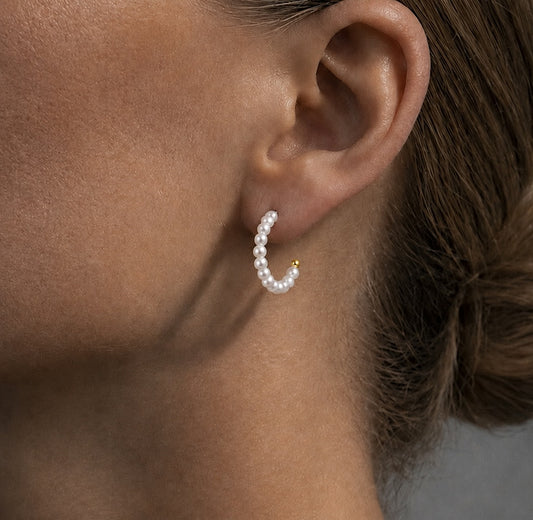 MULTI PEARL HOOPS Gold