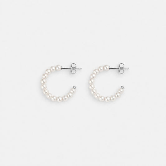 MULTI PEARL HOOPS Silver