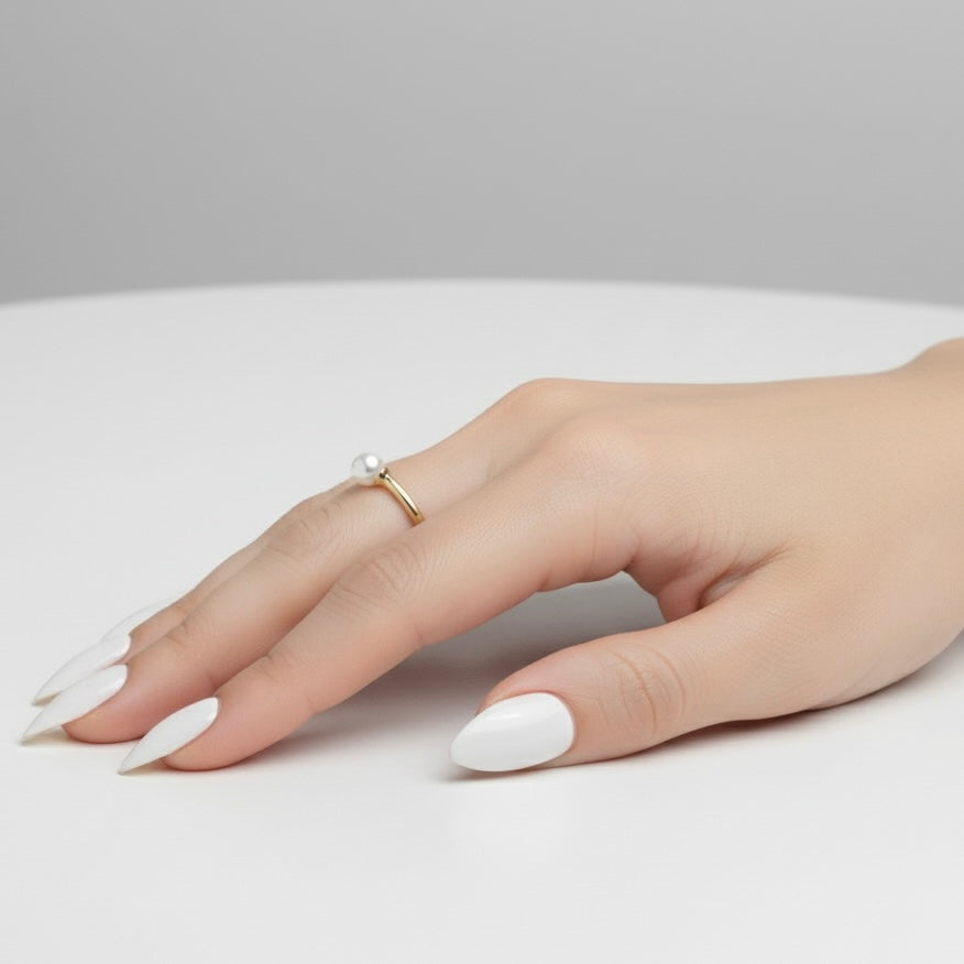 OPEN PEARL RING Gold