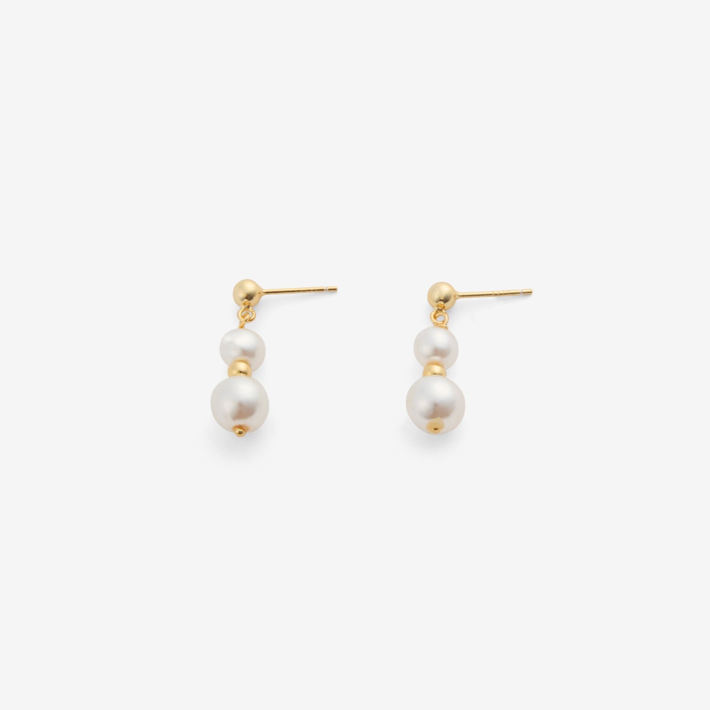 DUO PEARL DROP EARRINGS Gold