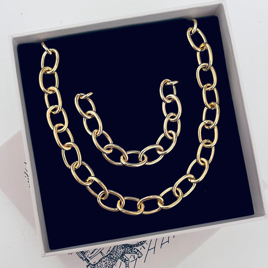 OVAL LINK SET Gold