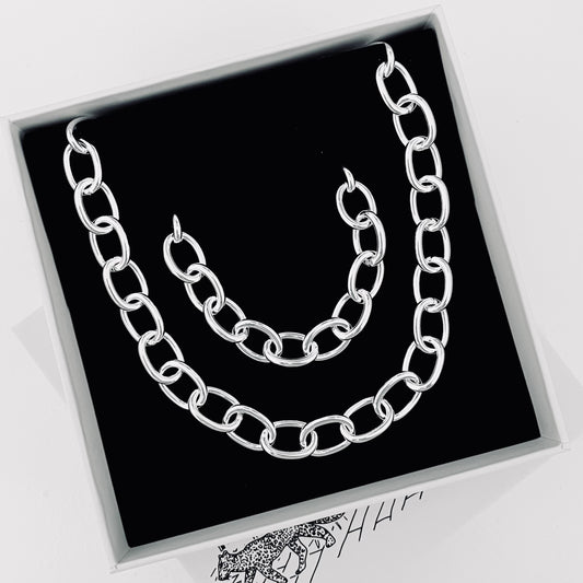 OVAL LINK SET Silver