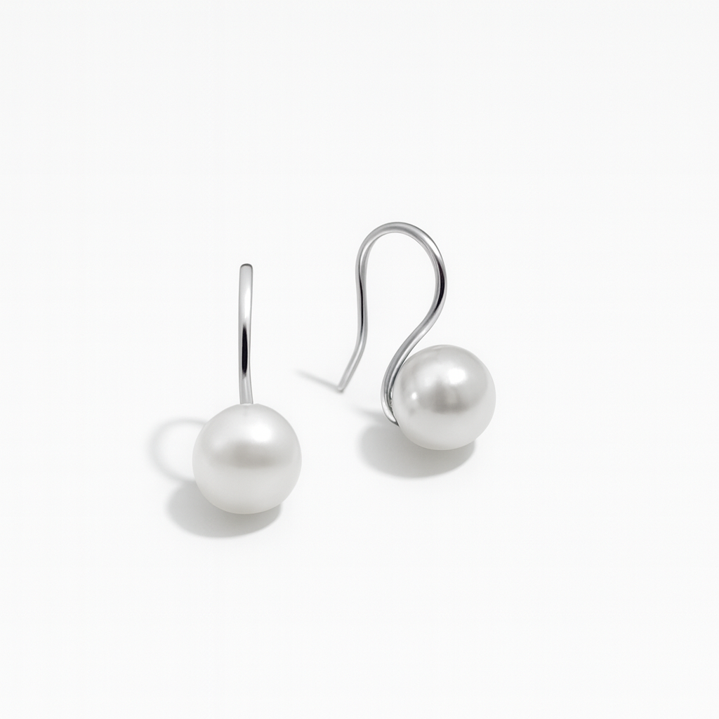 PEARL HOOK EARRINGS Silver