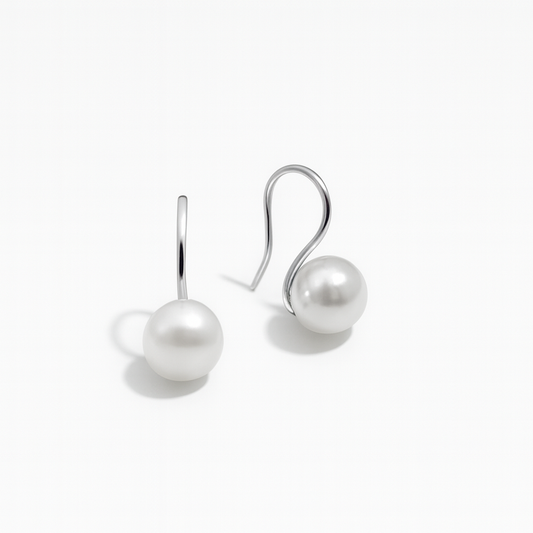 PEARL HOOK EARRINGS Silver