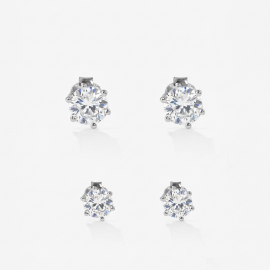 STUD EARRINGS SET Silver
