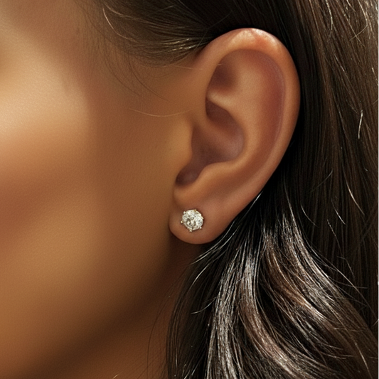 STUD EARRINGS Gold 6 mm