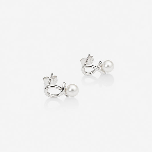 KNOT PEARL STUDS Silver