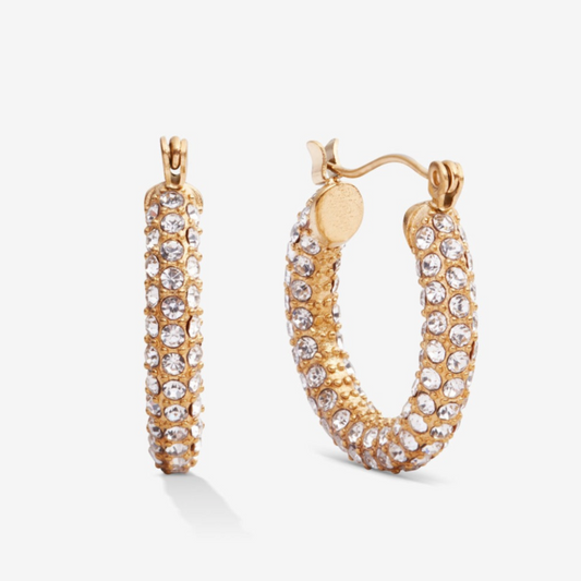 MIDI PAVÉ EARRINGS Gold