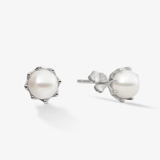 PEARL STUDS EARRINGS Silver