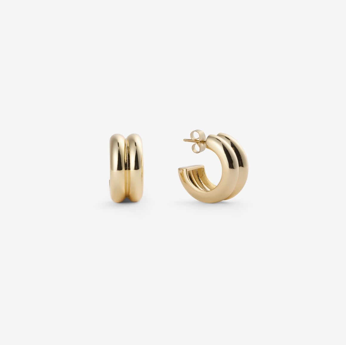 DOUBLE  HOOPS EARRINGS Gold