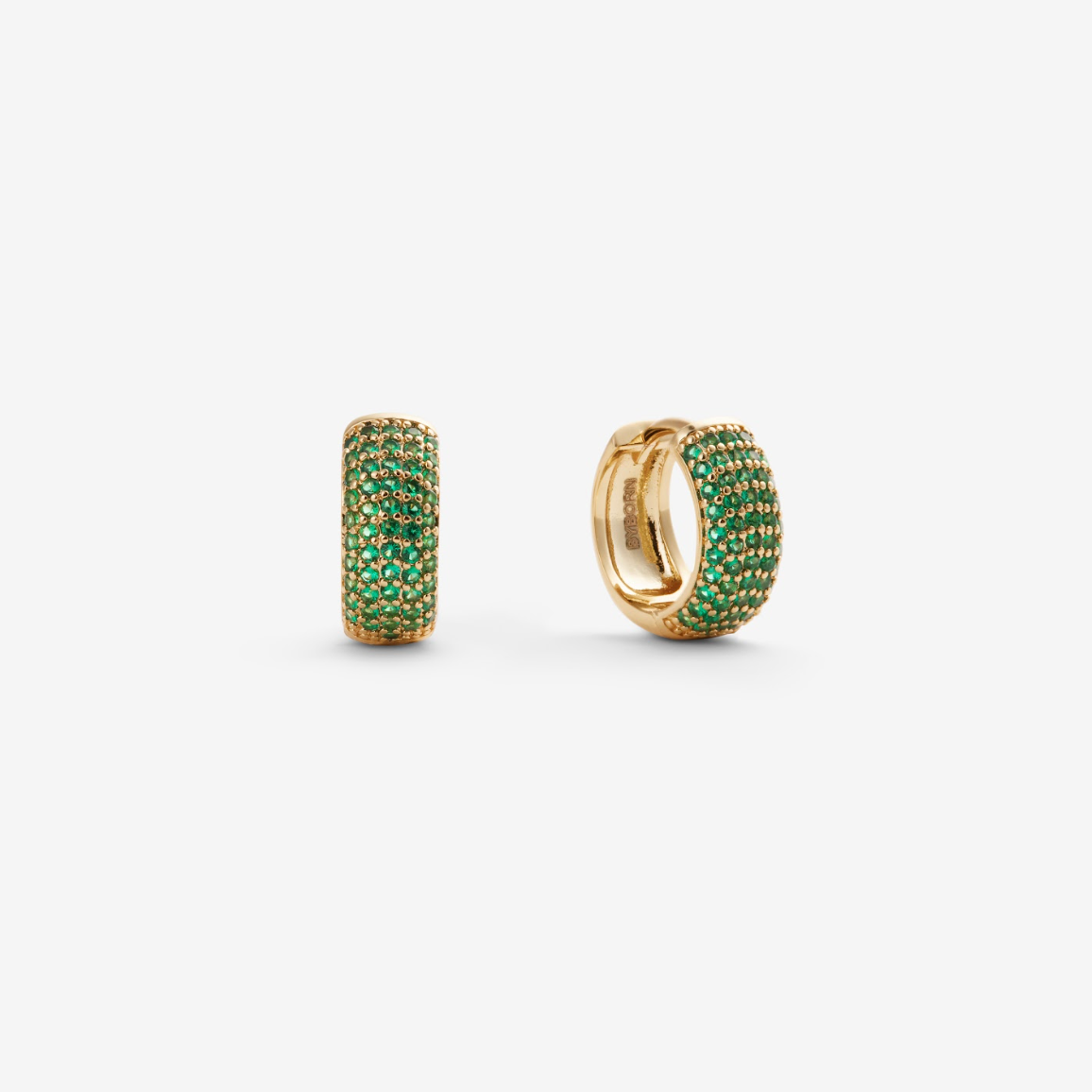 GREEN PAVÉ EARRINGS Gold