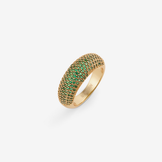 GREEN PAVÉ RING Gold