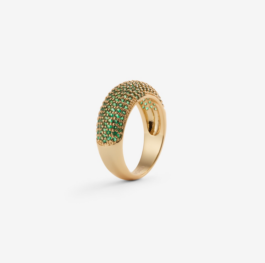 GREEN PAVÉ RING Gold