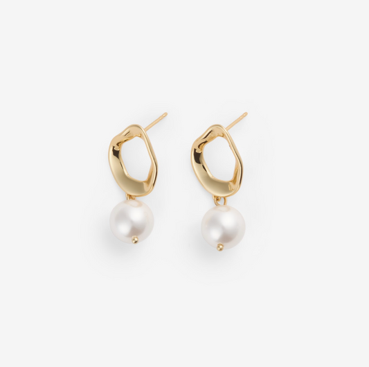 UNIQUE PEARL DROP EARRINGS Gold