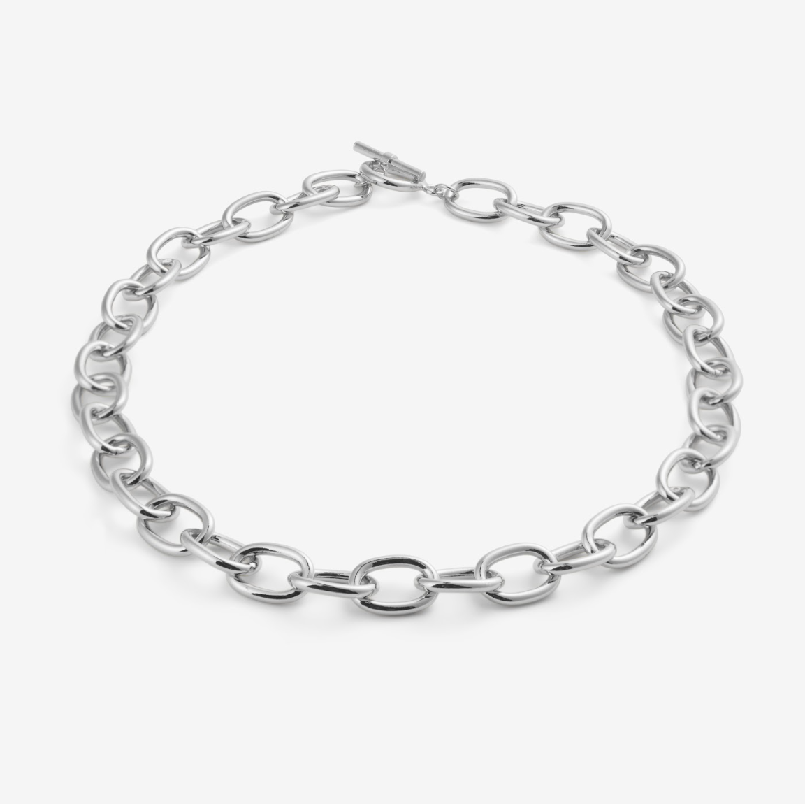 OVAL LINK NECKLACE Silver