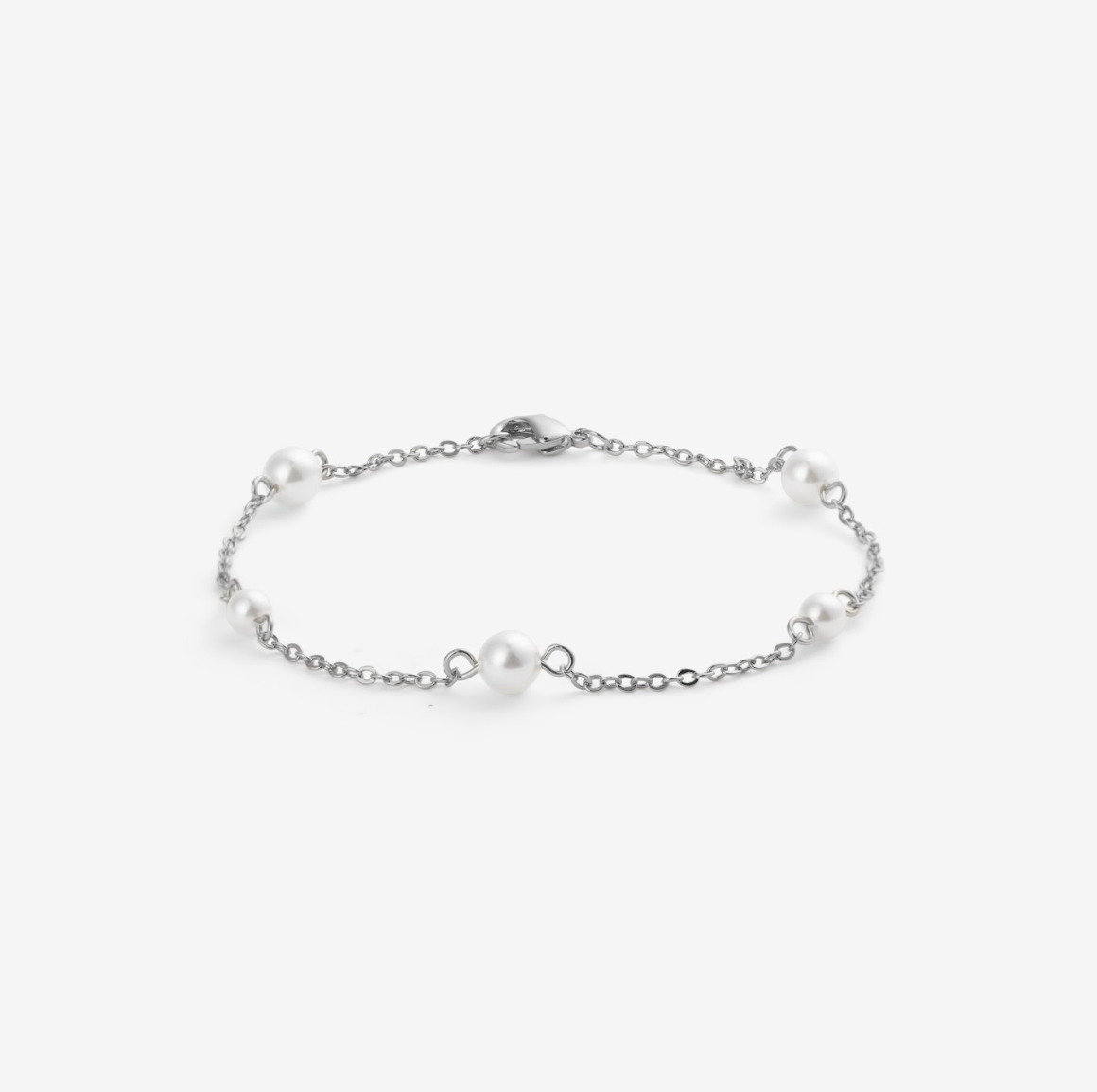 MINI PEARL CHAIN BRACELET Silver