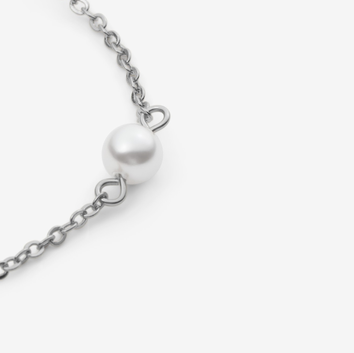 MINI PEARL CHAIN BRACELET Silver