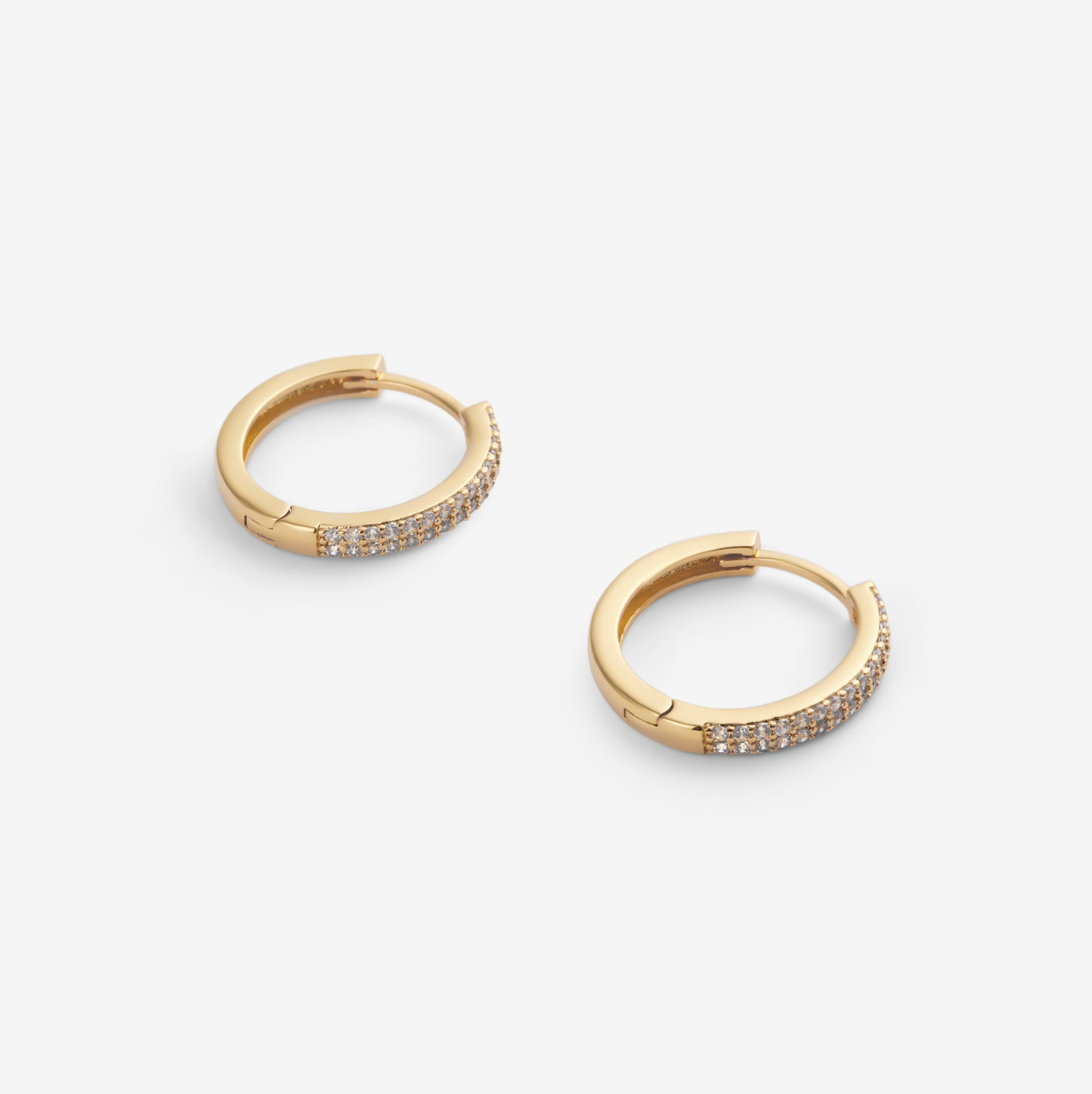 CLASSIC STONE HOOPS EARRINGS gold