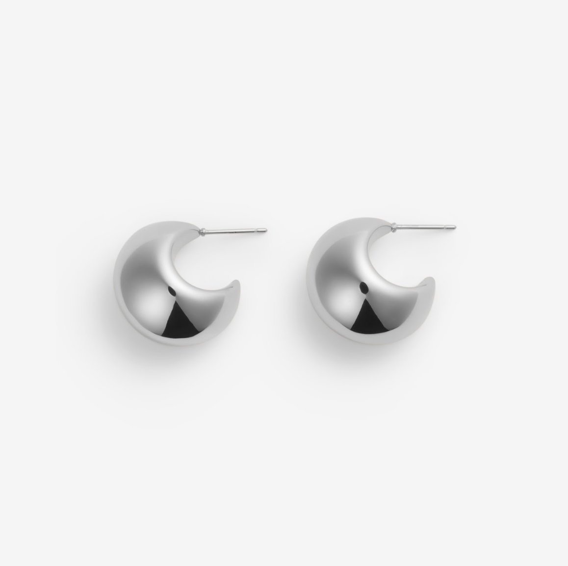 CHUNKY MOON EARRINGS Silver