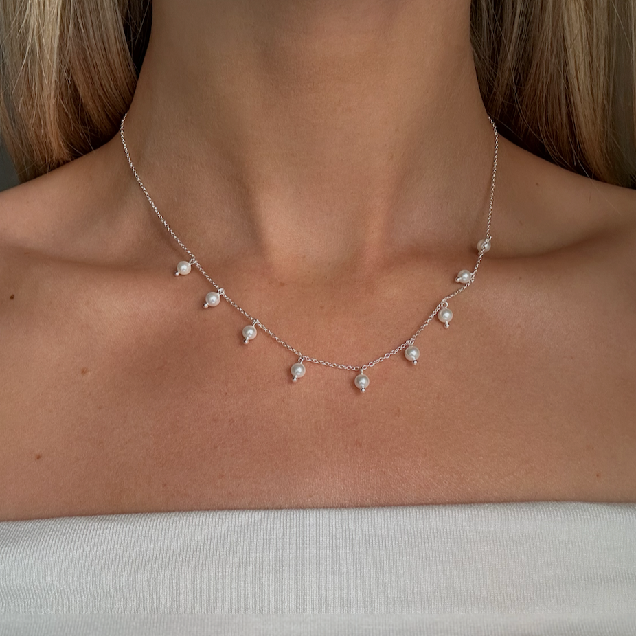 THIN PEARL NECKLACE Silver