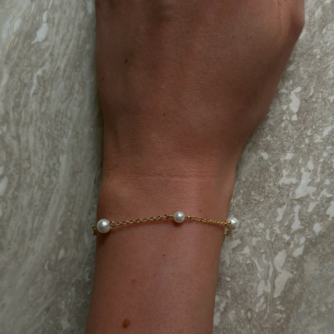 MINI PEARL CHAIN BRACELET Gold