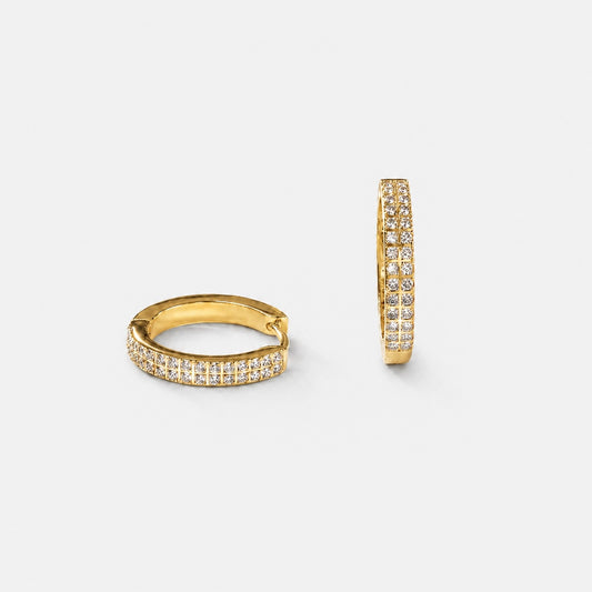 STONE HOOPS EARRINGS Gold