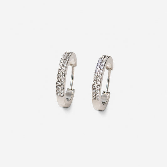STONE HOOPS EARRINGS silver