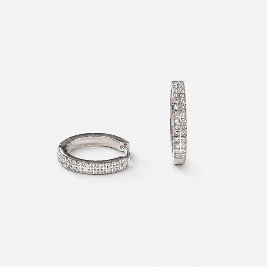 STONE HOOPS EARRINGS silver